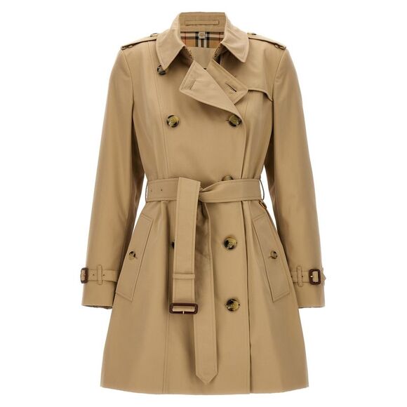 Burberry Chelsea Beige Double-Breasted Trench Coat short - Picture 1 of 6